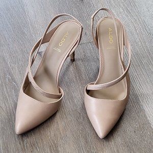 Aldo Nude Sling Back High Heel Size 9